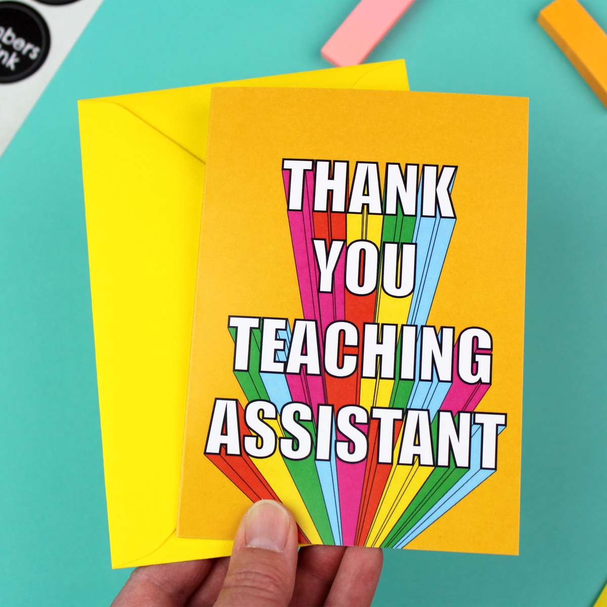 'Thank You Teaching Assistant' Greetings Card by Embers and Ink